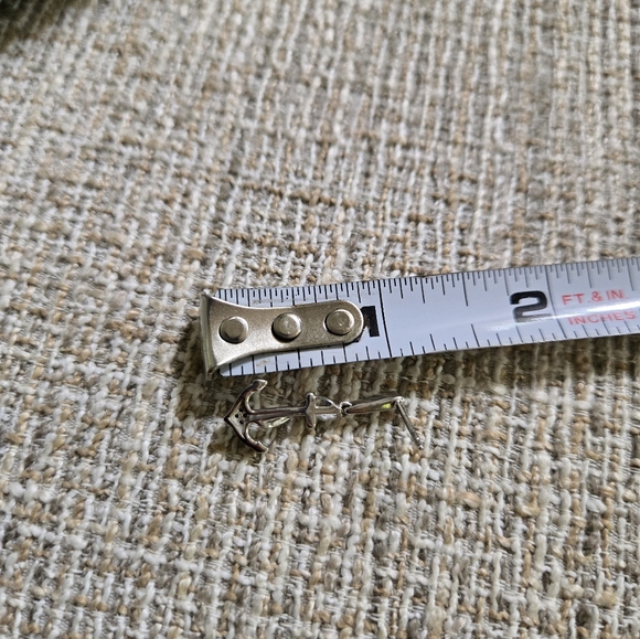 Sterling Silver Blue Diamond Anchor Drop Earrings - Picture 10 of 10